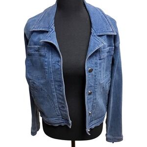 Harley-Davidson Denim Jacket Women Medium Blue Excellent Embroidered Eagle Logo